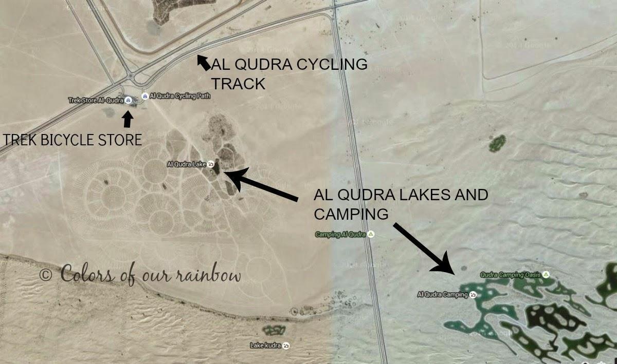 Al Qudra Jazero polohy na mape
