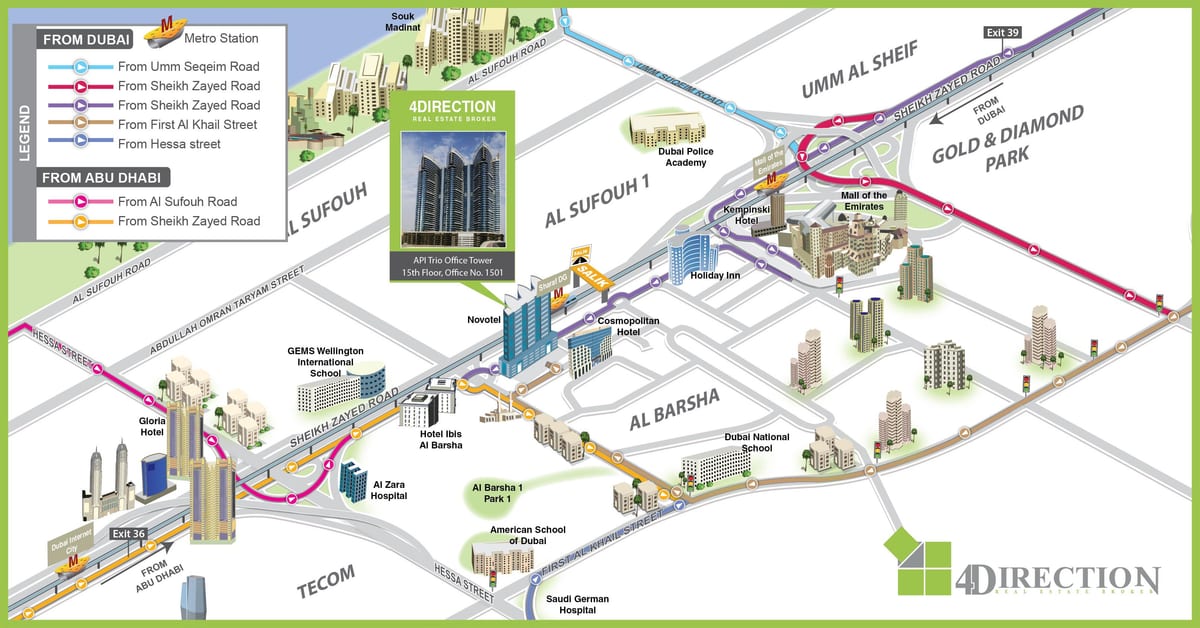 mapa American school of Dubai