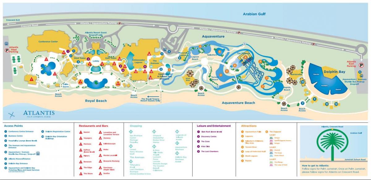 mapa Atlantis Dubaj