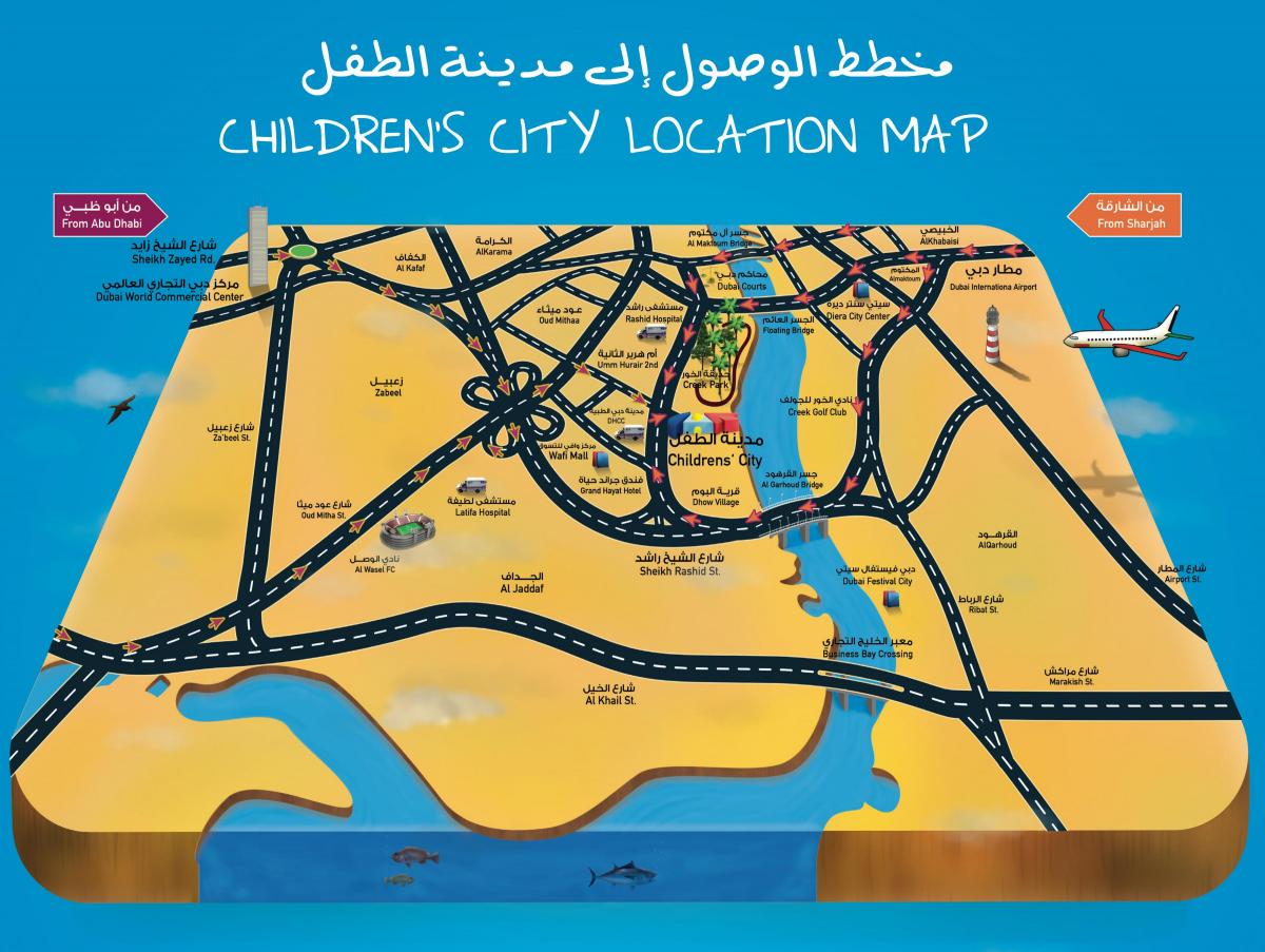 mapa Detí meste Dubaj