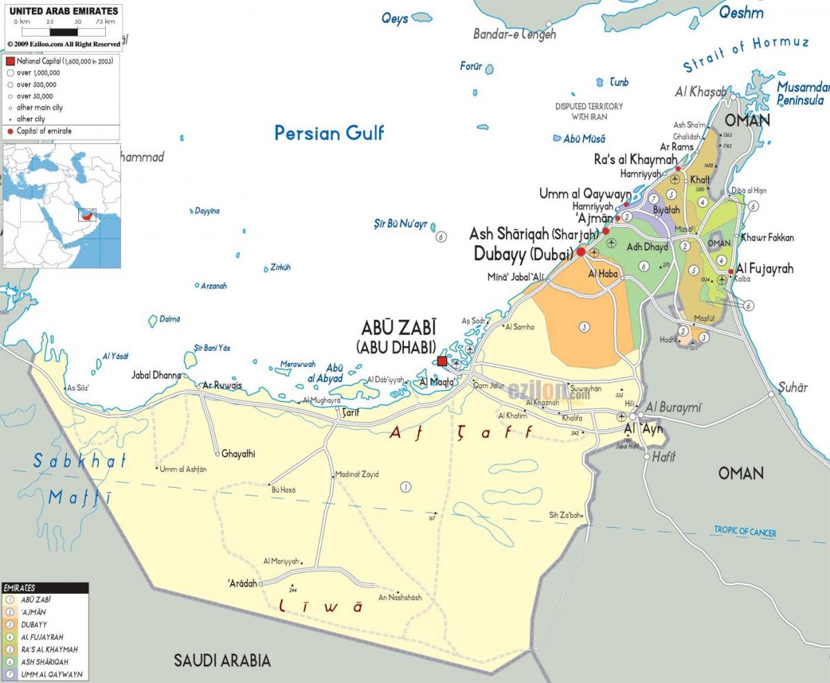 mapu Dubaj, spojené arabské emiráty