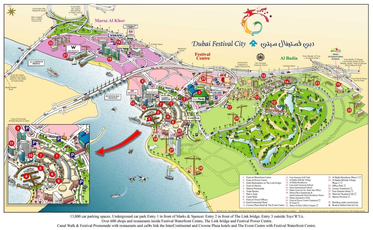 Dubaj festival city mapu
