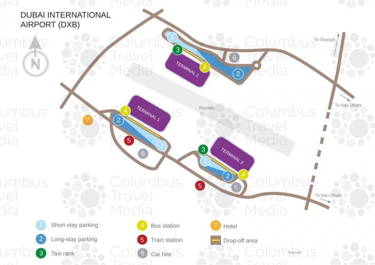 mapu Dubaj letiska