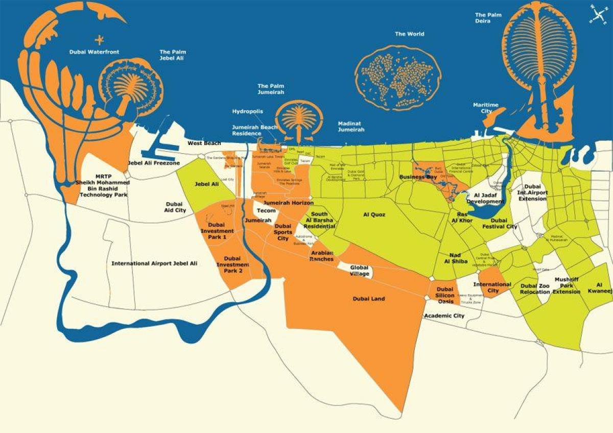 Dubaj mapu ostrovy