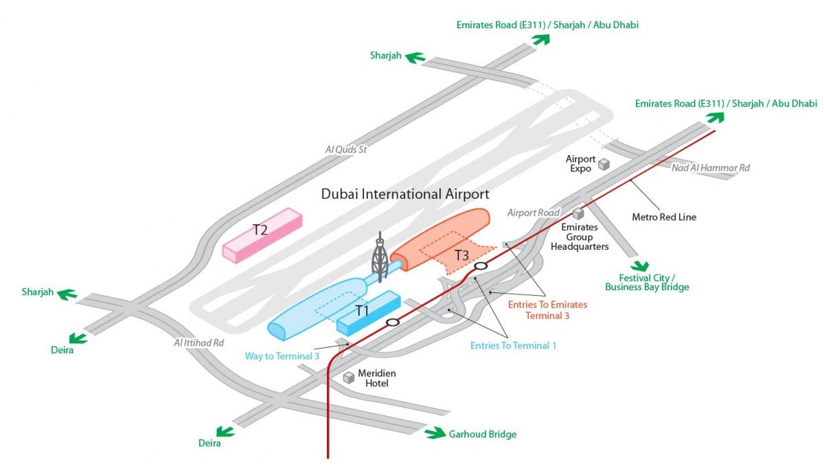 dxb letisko mapu