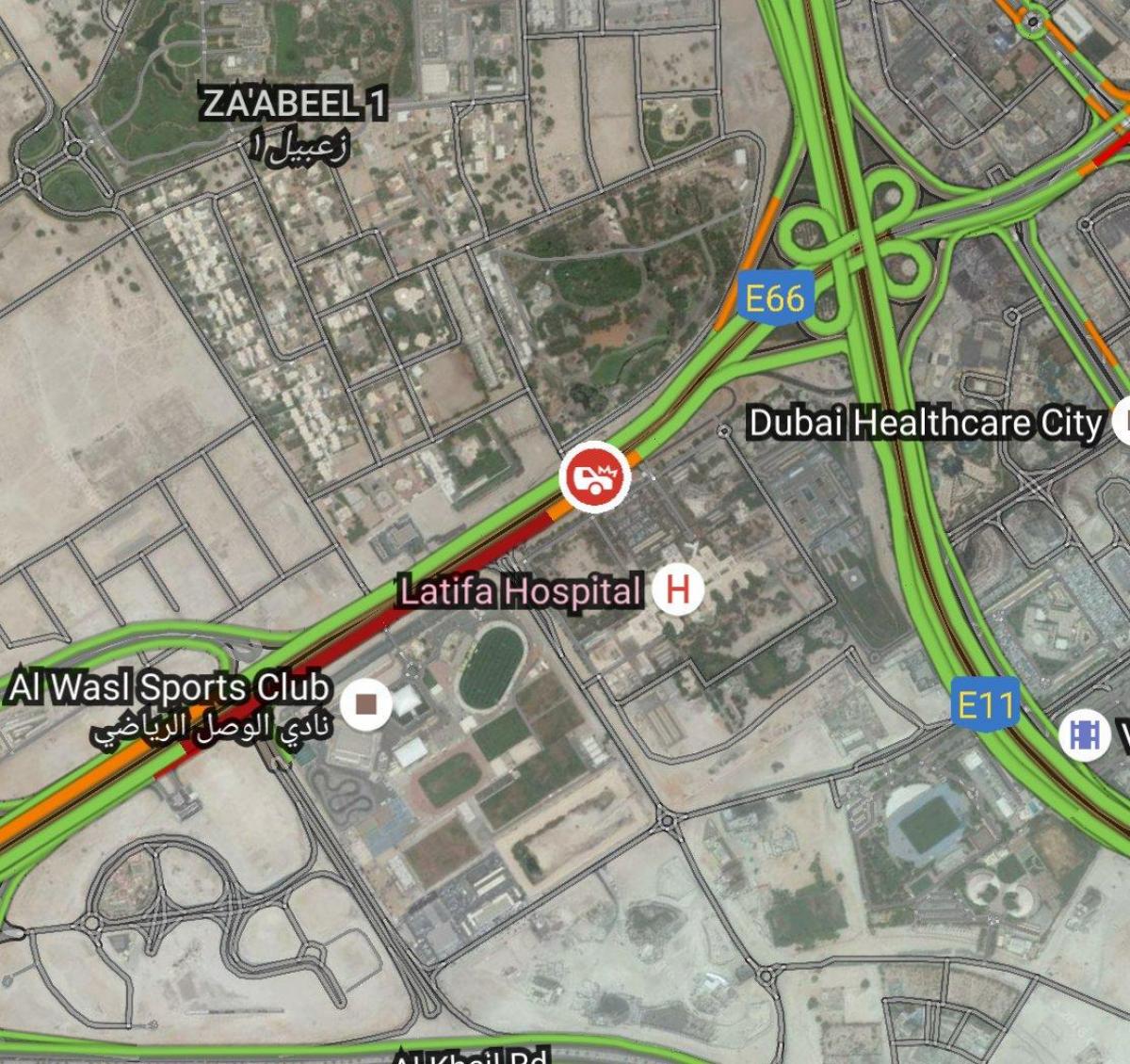latifa nemocnice Dubaj polohy na mape