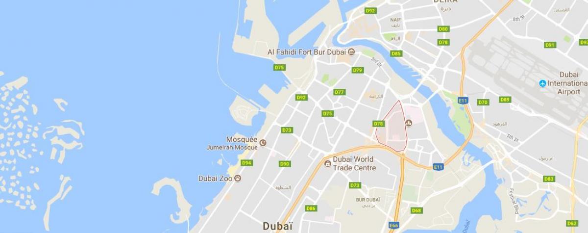 mapa Oud Metha Dubaj