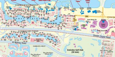 Dubai marina mapu s budove mená