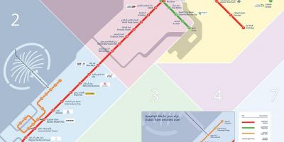 Dubai metro mapu s električkou