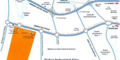 Mapu Dubaj priemyselné mesto