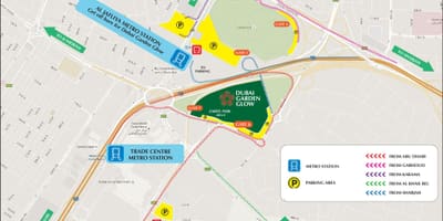 Miracle garden Dubaj polohy na mape