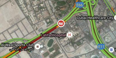 Latifa nemocnice Dubaj polohy na mape