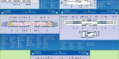 Terminál 3 Dubai airport mapu
